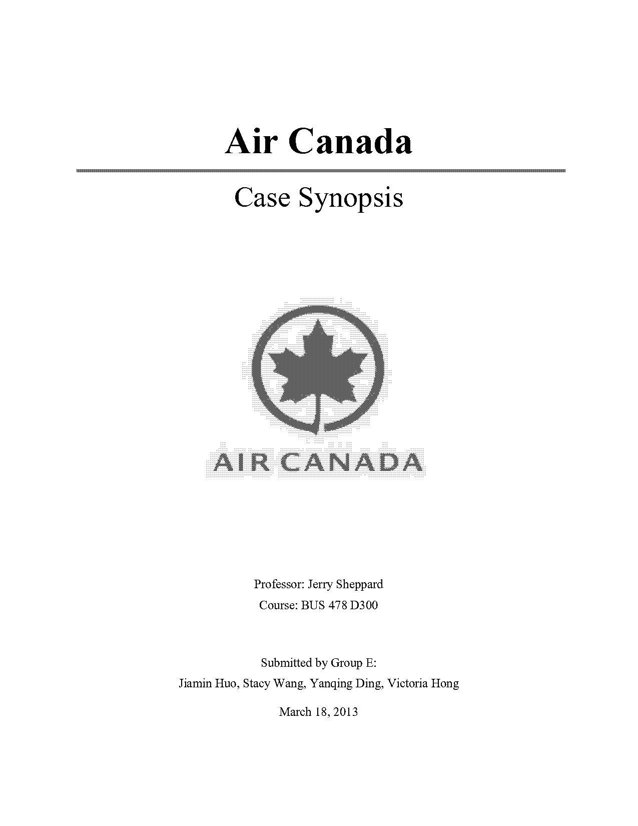 mission statement of air canada