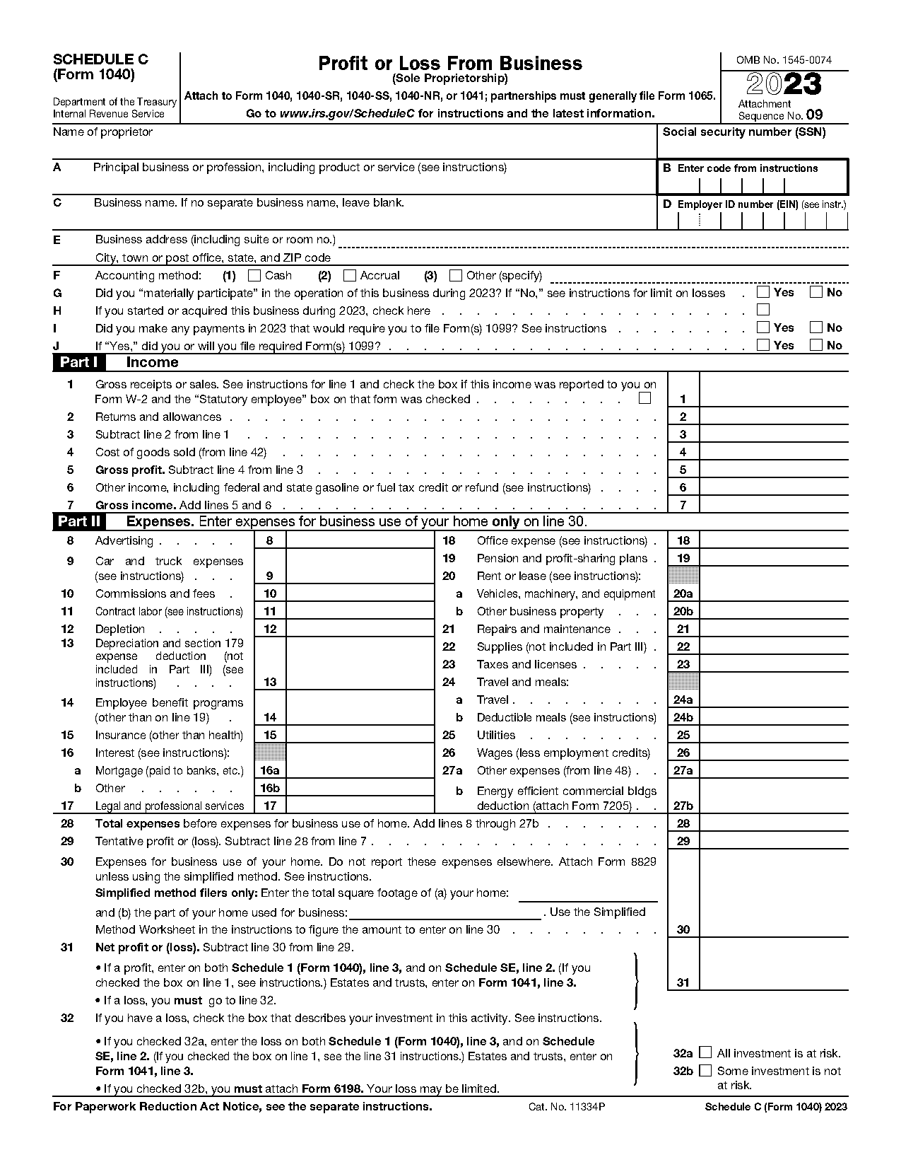 irs form for new business