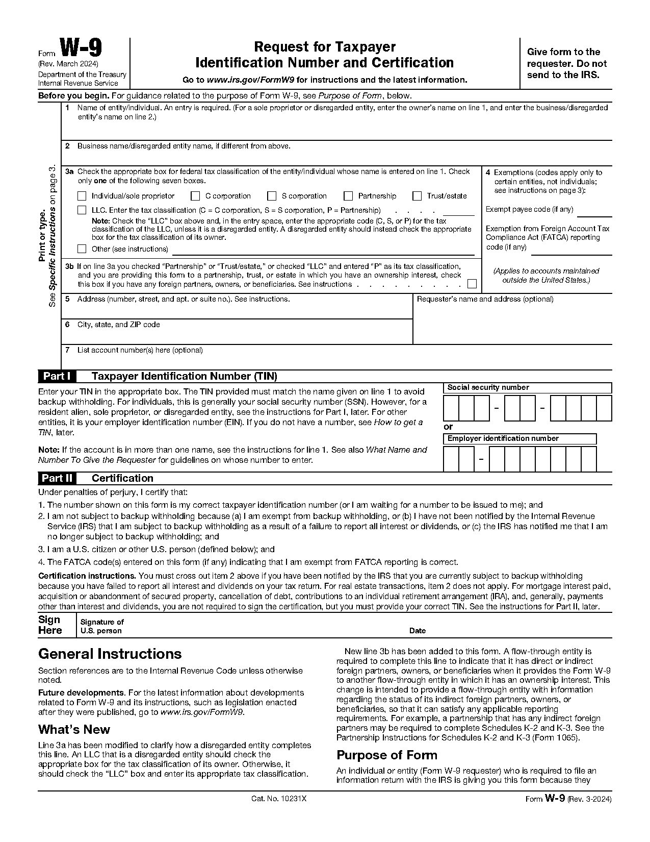 irs form for new business