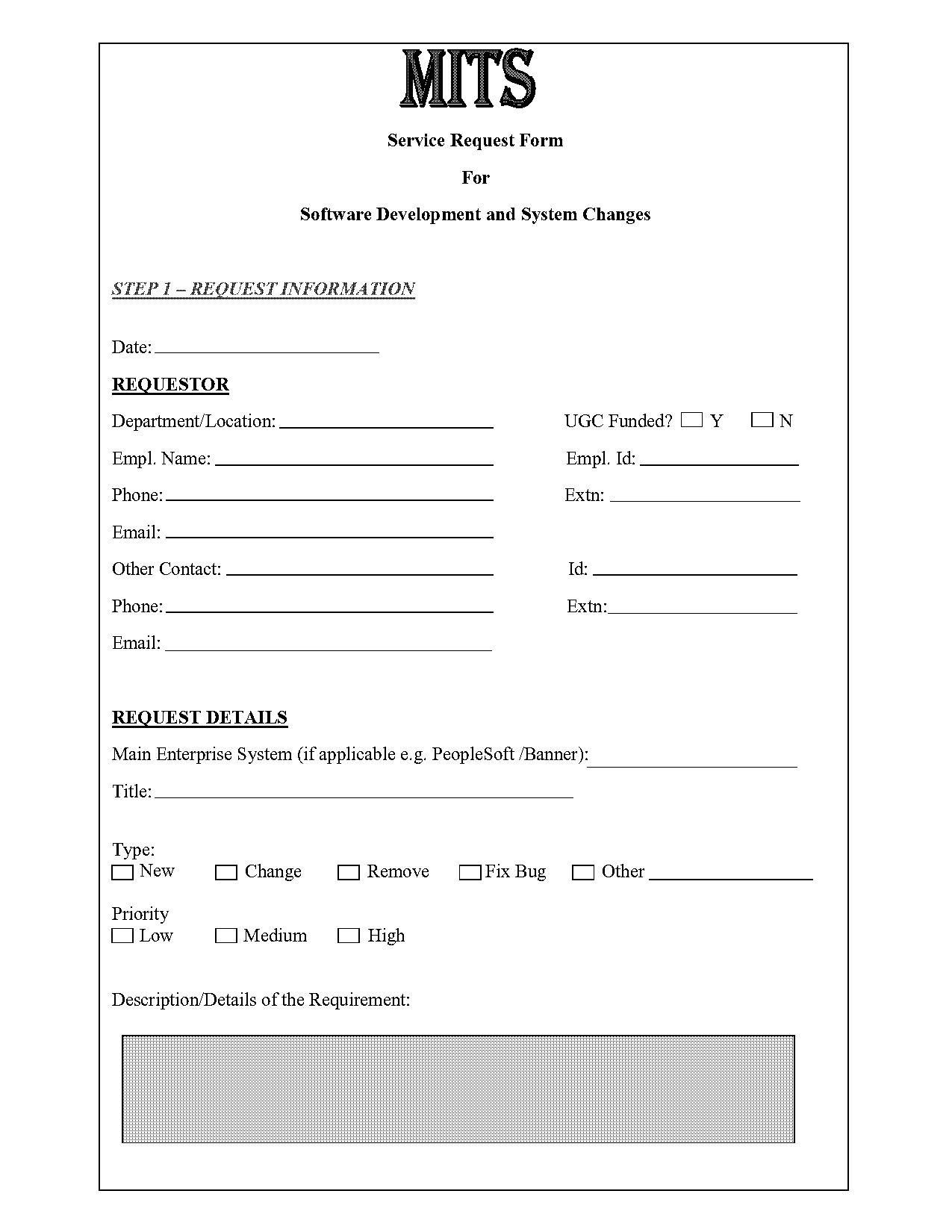 software change request form